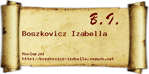 Boszkovicz Izabella névjegykártya